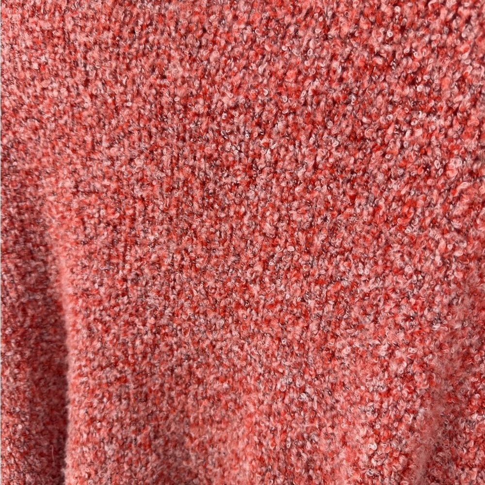 Free People Women's BFF Cowl Neck Textured Sweater In Scarlet Flame Size Medium - Picture 13 of 14